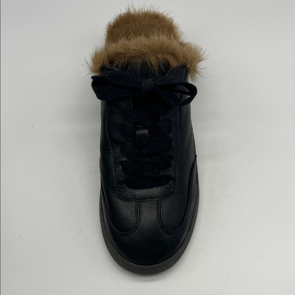 Steve Madden - NWOT Talon Black Leather Brown Faux Fur Trim Mule Sneaker SZ 6.5 - Picture 10 of 15